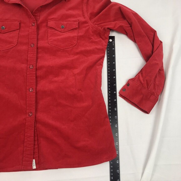 Woolrich Womens Pendulum Corduroy Shirt Button Up Snaps Medium Red Long Sleeve - Picture 6 of 12
